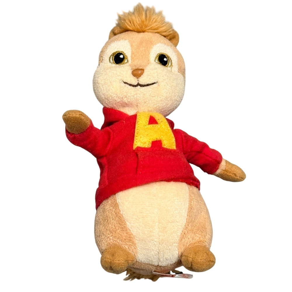Ty Alvin and the Chipmunks Alvin Plush Red Hoodie 7 inch 2010 Stuffed Animal Toy